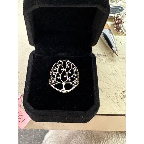 Sterling Silver Tree of Life Ring Size 7.5 ~ Open Work Tree Design Ring 7.5 - Picture 1 of 5